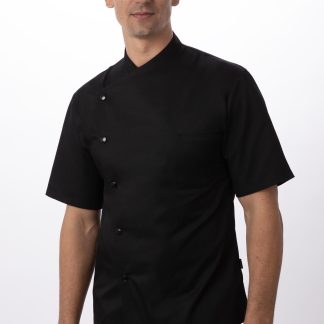 JULIUS CHEF COAT SHORT SLEEVES BLACK - SIZE SMALL/34