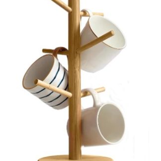 CUP HOLDER W/ 6 HOOKS, NATURAL TBD