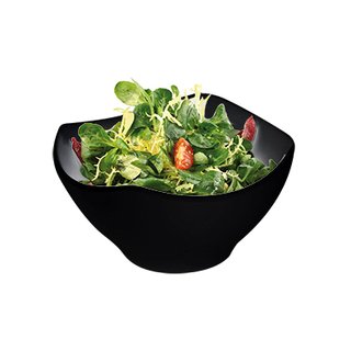 BOWL SALAD 8" BLACK MELAMINE