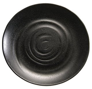 TRAY 'ZEN'  BLACK PLATE Ø28CM