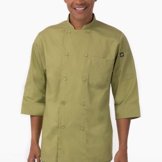 MOROCCO CHEF COAT 3/4 SLEEVE LIME TBD - SIZE SMALL