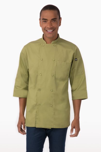 MOROCCO CHEF COAT 3/4 SLEEVE LIME TBD - SIZE LARGE