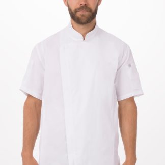 SPRINGFIELD CHEF COAT SHORT SLEEVE WHITE - SIZE MEDIUM
