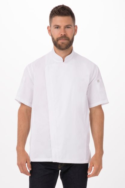 SPRINGFIELD CHEF COAT SHORT SLEEVE WHITE - SIZE MEDIUM