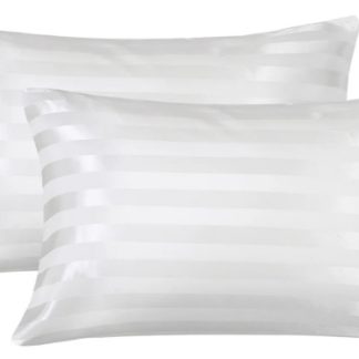 T250 SATIN STRIPE PILLOW CASE STANDARD SIZE 42"X36" WHITE - DOZEN