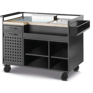 COCKTAIL TROLLEY W/SS WORK MODULE