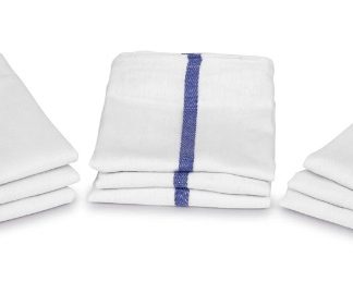 BAR TOWEL HERRINGBONE RED STRIPE SRT - DOZEN